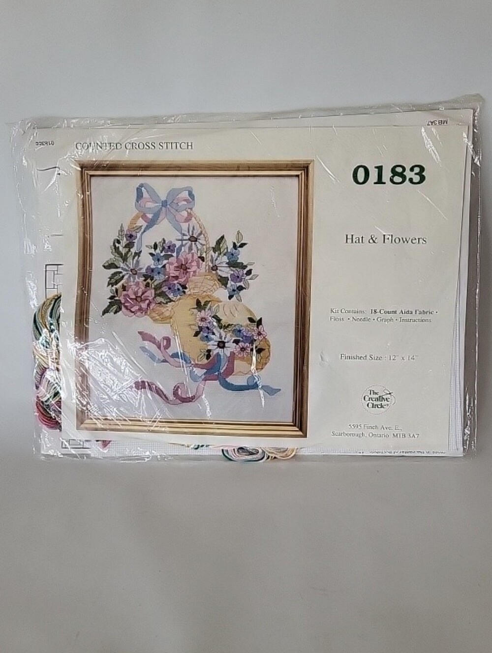 Creative Circle Counted Cross Stitch Kit # 0183 Hat And Flowers